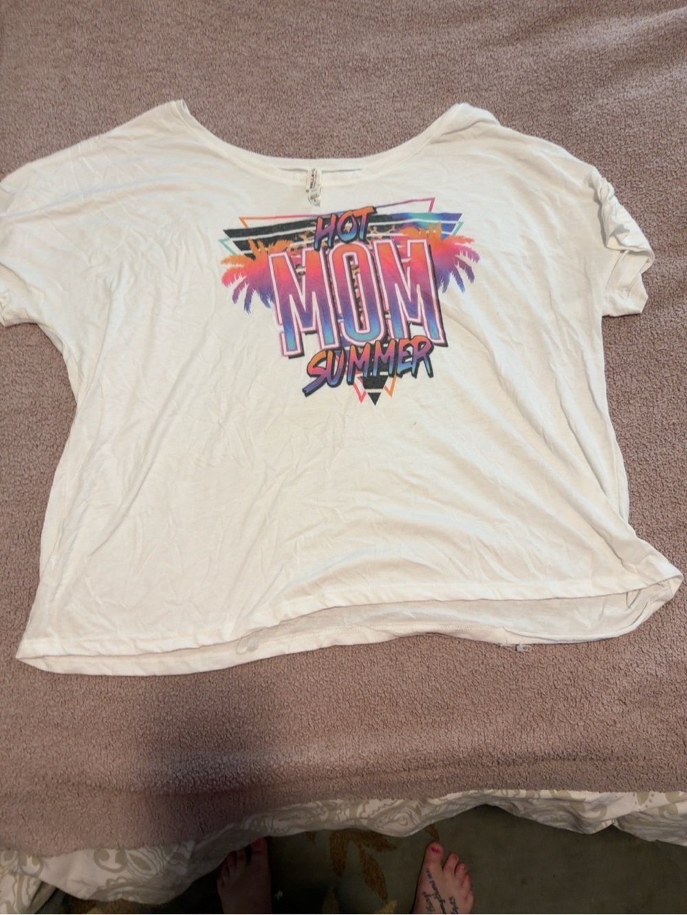 Bella + Canvas Hot Mom Summer Graphic Tee XL White